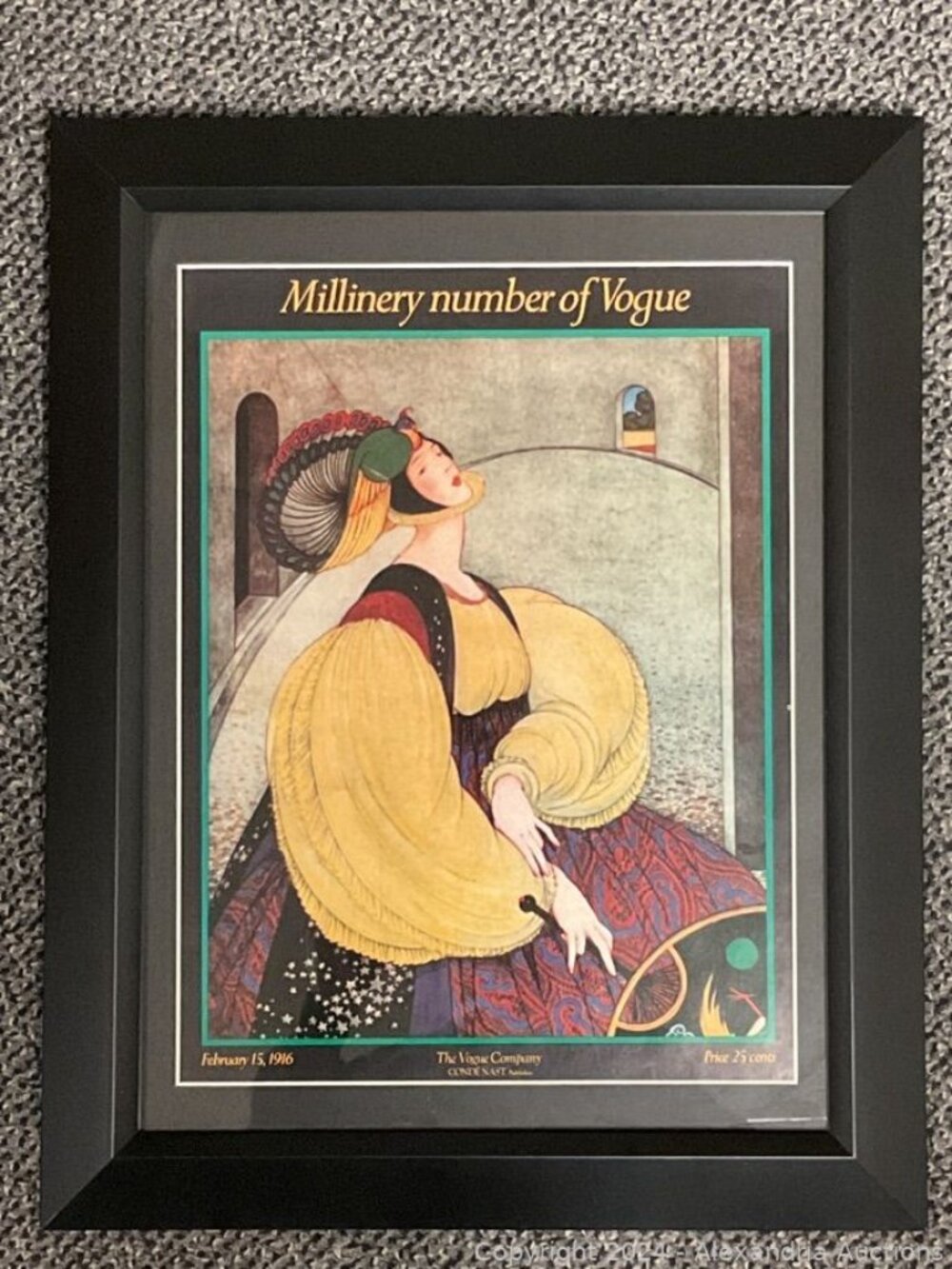Framed Millenary number of Vogue Facsimile of a 1916 magazine cover